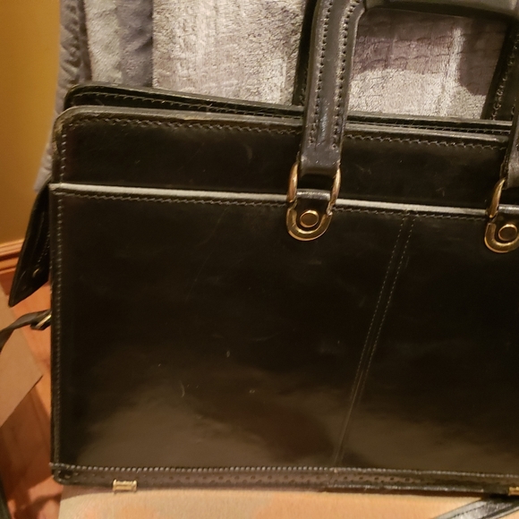 BlAck leather brief case - Picture 2 of 4